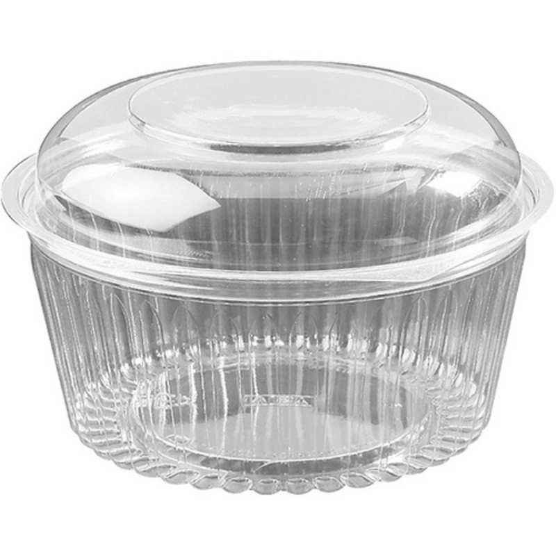 Plastic Show Bowl Clear with Dome Hinged Lids 48oz / 1440ml - SLEEVE=50 / BOX=150