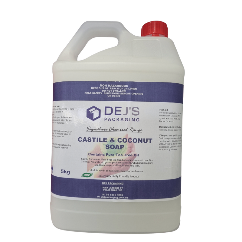 DEJ Aquaplus Castile & Coconut Hand Soap (for sensitive skin) - 5L