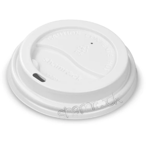 White Shamrock Branded Hot Cup Sipper Lid for 8oz/12oz/16oz 90mm Rim Hot Cups - Box of 1,000