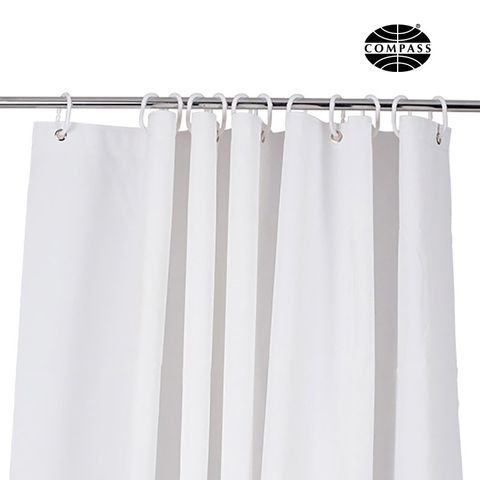 Compass White Shower Curtain PEVA Non Chlorinated Vinyl 1800mm x 1800mm - Each