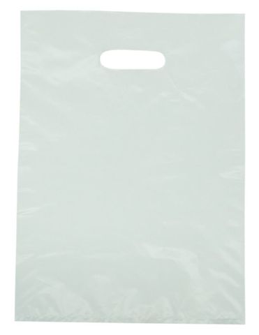 Small White LDPE Gloss Boutique Bags Plastic 360mm(L)x 255mm(W) - PACKET=100 / BOX=1,000
