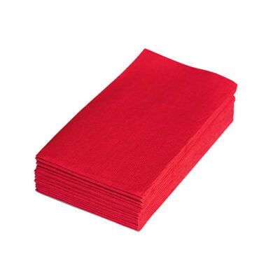 Red 2 Ply Dinner Serviettes 1/8 GT Fold 400mm x 400mm - Box of 1,000