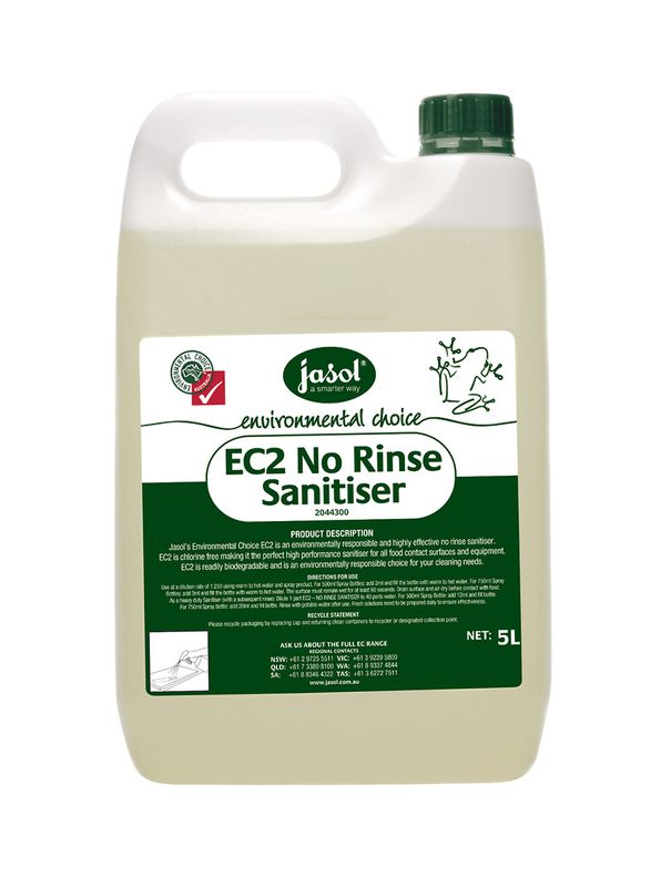Jasol EC2 No Rinse Sanitiser Environmental Choice - 5L