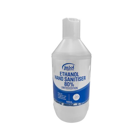 Jasol Ethanol Hand Sanitiser 80% 500ml Pump Bottles - Each