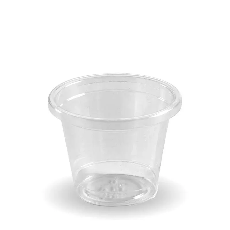 BioPak 30ml PLA Clear Sauce / Portion Containers (requires C-76 Lid) - Box of 3,000