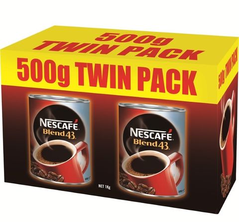 Nescafe Blend 43 Coffee Tins - Twin Pack 2 x 500g Tins