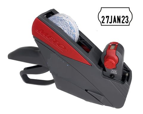 Meto 722 1 Line Date Gun Marker with 7 Print Bands, 2 Year Warranty - EACH