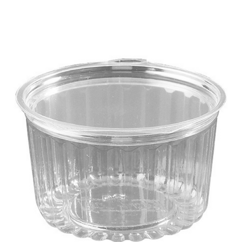 Plastic Show Bowl Clear with Flat Hinged Lids 16oz / 480ml - Box of 250