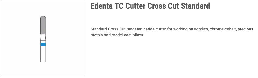 Edenta TC Cutter Cross Cut Standard