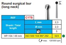 Stoddard HP Round Surgical Bur