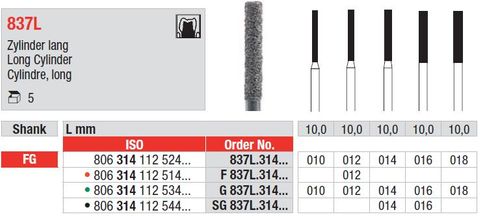 Edenta FG X-Long Flat Fissure 837L