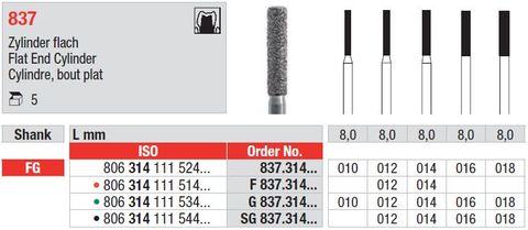 Edenta FG Long Flat Fissure 837