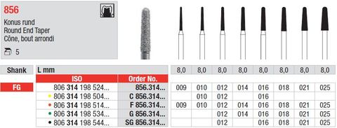 Edenta FG Long Round End Taper 856