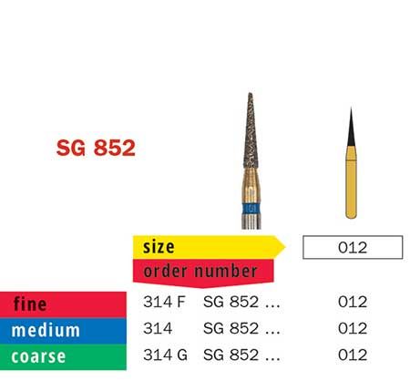 Swiss Goldie Pointed Cone 852 Diamond Bur