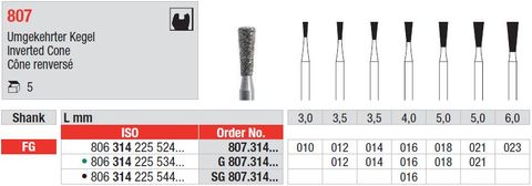 Edenta FG Inverted Cone Long 807