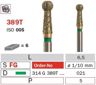 Diaswiss FG Trepanation Bur for Zirconia 389T/021