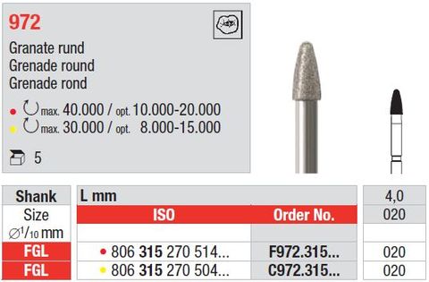 Edenta FG Occlusal Shaper 972