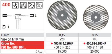 Edenta Open-Meshed Diamond Disc 400/190 Fine