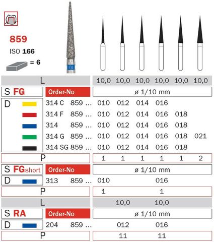 Diaswiss FG Needle 859 Diamond Bur