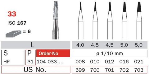 Diaswiss HP Tungsten Carbide Tapered Fissure