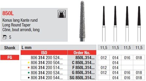 Edenta X/Long Round End Taper 850L