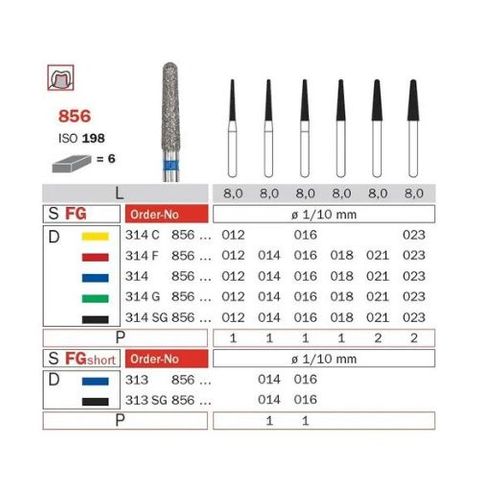 Diaswiss FG Diamond Prep Bur 856/021 XCoarse