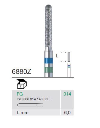 Busch Diamond Zirconia Cutter 6880Z – Coarse