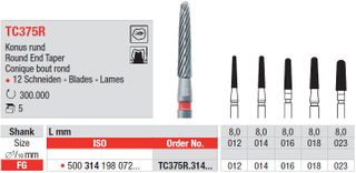 Edenta FG T/Carbide Finishing 12 Fluted 375R/014