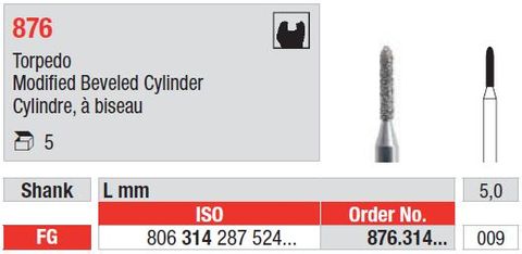 Edenta Beveled End Cylinder 876