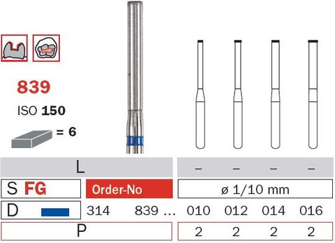 Diaswiss FG End Cutting 839 Diamond