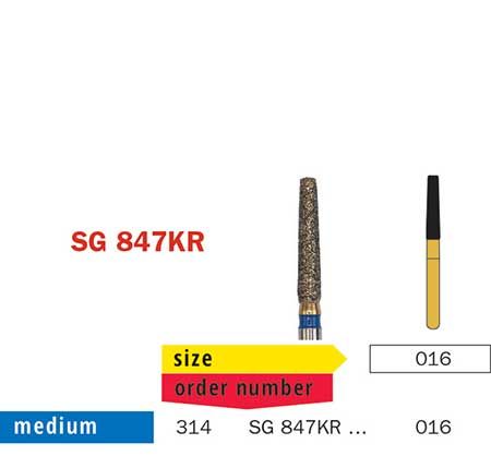 Swiss Goldie Rounded Long Taper 847KR Diamond Bur