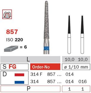 Diaswiss FG Long Safe End Taper 857/014 Med.