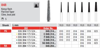 Edenta FG Long Flat End Taper DIamond 848/018 Med