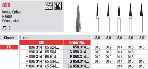 Edenta FG Needle 858 Bur