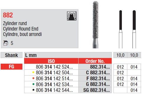 Edenta FG X-Long Round End Cylinder 882