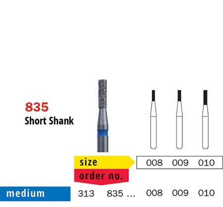 Diaswiss Short Shank Flat Fissure 835 Diamond