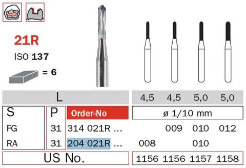 Diaswiss RA Tungsten Carbide Round End 21R