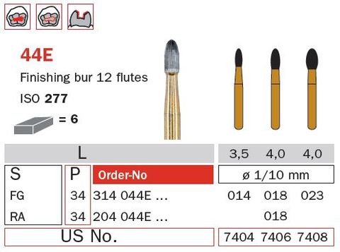 Diaswiss T/C Finishing Bur 44E