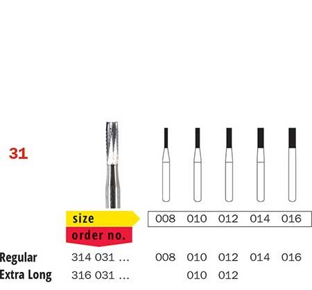 Diaswiss FG Tungsten Carbide Flat End 31