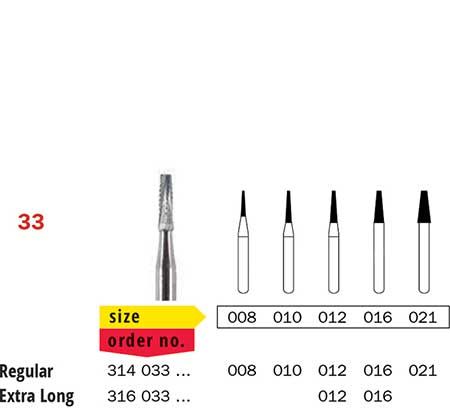 Diaswiss FG T/Carbide Tapered Extra Long 33