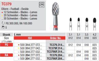 Edenta FG T/Carbide Finishing 20 Fluted 379/023