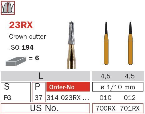 Diaswiss FG Crown Cutter Tapered 23RX