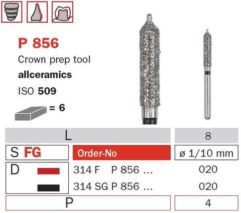 Crown Prep w/ Guide Pin Allceramics P850