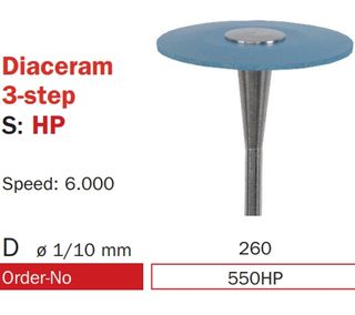 550HP Diaswiss Polishing Rubber Knife-Edge Step 1