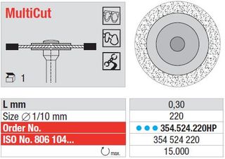Edenta MultiCut Diamond DIsc 354/220 Medium