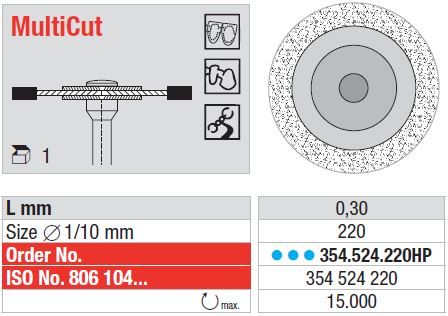 Edenta MultiCut Diamond DIsc 354/220 Medium