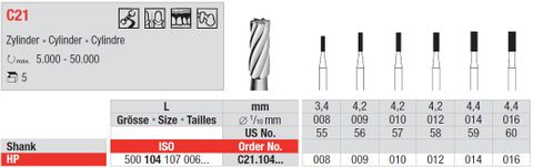 Edenta HP Tungsten Carbide Cylinder C21