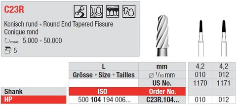 Edenta HP Tungsten Carbide C23R