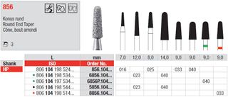 Edenta HP Diamond Round End Taper 856/023 Coarse