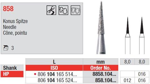 Edenta HP Needle 858 Diamond Bur